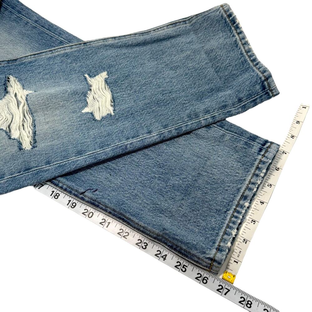 FRAME Le Pegged Straight Cropped Jeans 31 Button Fly Rigid Distress - Picture 6 of 12